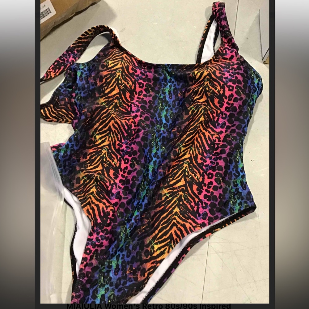Women's Retro One Piece Swimwear Bathing Suits S